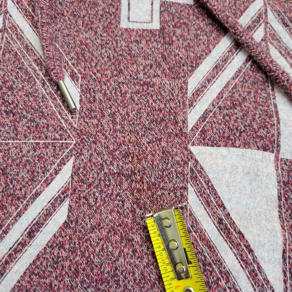 ON THE BYAS Hoodie Mens XL Red Aztec Pattern Skater Punk Beach Chill Cotton - Picture 10 of 16